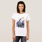 Waterverf Abstract Peacock T-shirt (Voorkant volledig)
