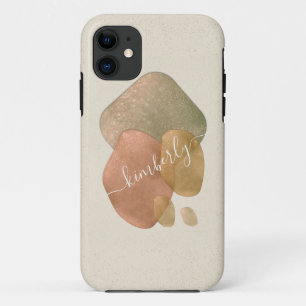 Waterverf Abstract Roos Gold Glitter Shapes Name Case-Mate iPhone Case