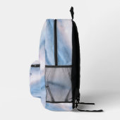 Waterverf Abstract Roze Blauw Marmer met Naam Bedrukte Rugzak (Rechts)