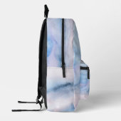 Waterverf Abstract Roze Blauw Marmer met Naam Bedrukte Rugzak (Links)