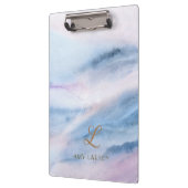 Waterverf Abstract roze blauw marmeren monogram Klembord (Links)