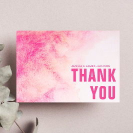 Waterverf Abstract roze bruiloft dank u kaarten