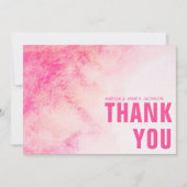 Waterverf Abstract roze bruiloft dank u kaarten (Voorkant)