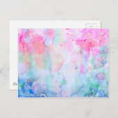 Waterverf Abstract roze patroon, roze bos Briefkaart (Voorkant / Achterkant)