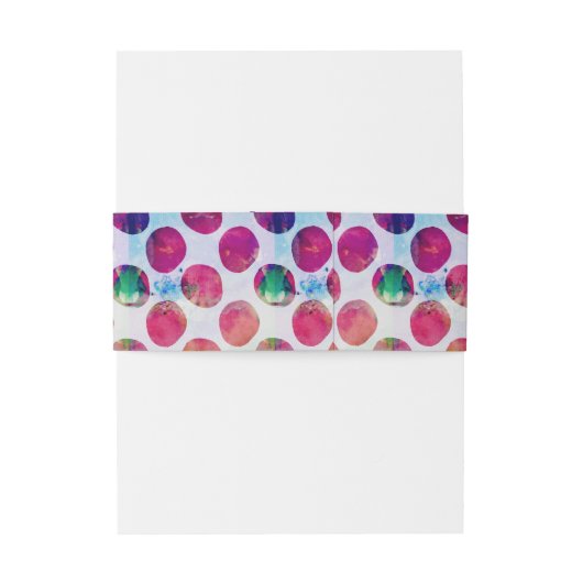 Waterverf abstract roze puntpatroon uitnodigingen wikkel (Achterkant Voorbeeld)