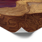 Waterverf Abstract Schilderen Goud Paarse Blauw Poster (Hoek)