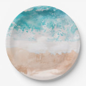 Waterverf Abstract strand Papieren Bordje (Voorkant)