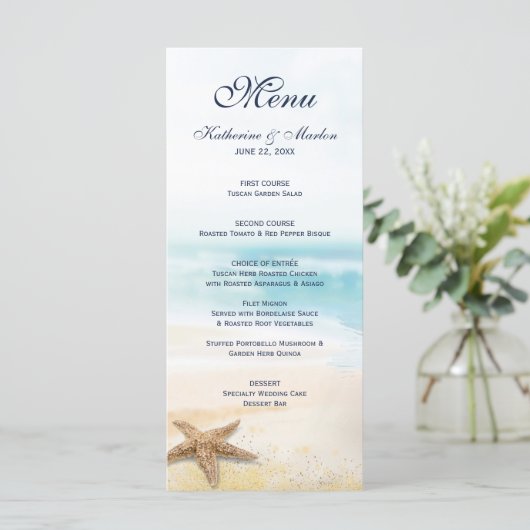 Waterverf Abstract strand staartwoord Menu (Staand voorkant)