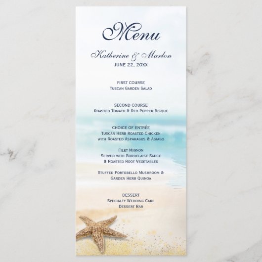 Waterverf Abstract strand staartwoord Menu (Voorkant)