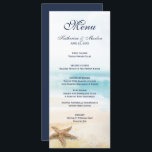 Waterverf Abstract strand staartwoord Menu<br><div class="desc">Het menu van het kustthema bruiloft bevat een waterverf abstract strand met tropische turquoise oceaangolven,  goudzand en zeeschildpadden. De klassieke doopvont van het stijlmanuscript is in zeemansblauw om met de achterkant te coördineren. Pas uw namen,  trouwdatum en menuopties aan.</div>