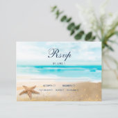 Waterverf Abstract strand staarvis bruiloft RSVP (Staand voorkant)