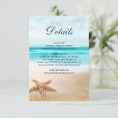 Waterverf Abstract strand strandbruiloft - Gegeven Informatiekaartje (Staand voorkant)