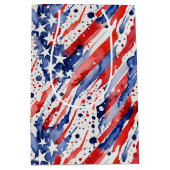 Waterverf Abstract USA Amerikaanse Vlag Spatten Medium Cadeauzakje (Voorkant)