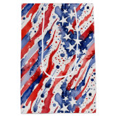 Waterverf Abstract USA Amerikaanse Vlag Spatten Medium Cadeauzakje (Achterkant)
