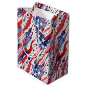 Waterverf Abstract USA Amerikaanse Vlag Spatten Medium Cadeauzakje (Achterkant Gekanteld)