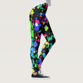 Waterverf, Abstract, Verf Splatter, Faux Neon Leggings (Rechts)