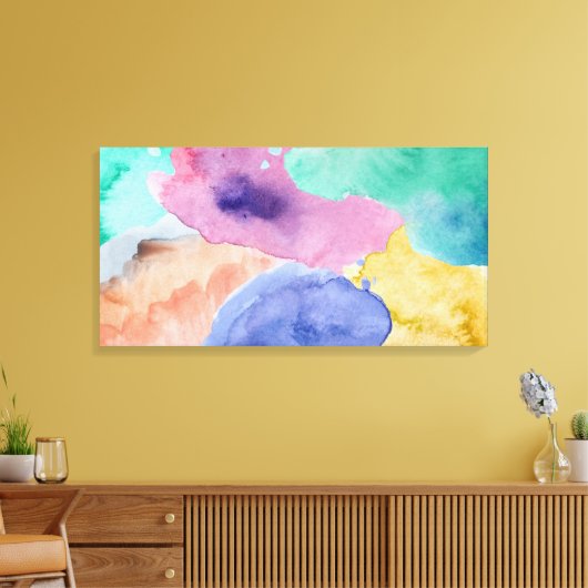 Waterverf Abstract Verrekte Canvas afdrukken (Insitu (Woonkamer))