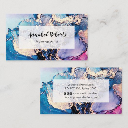 Waterverf Abstract visitekaartje (Voorkant / Achterkant)