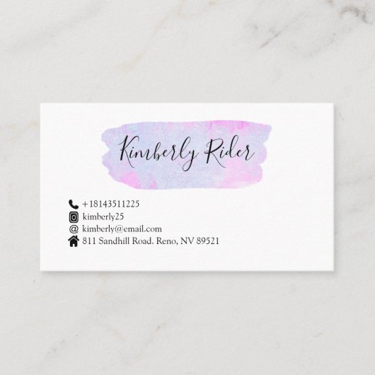 Waterverf Abstract Visitekaartje (Voorkant)