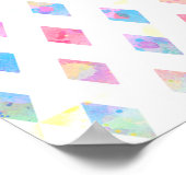 waterverf abstract vormpatroon van verfdiamanten poster (Hoek)