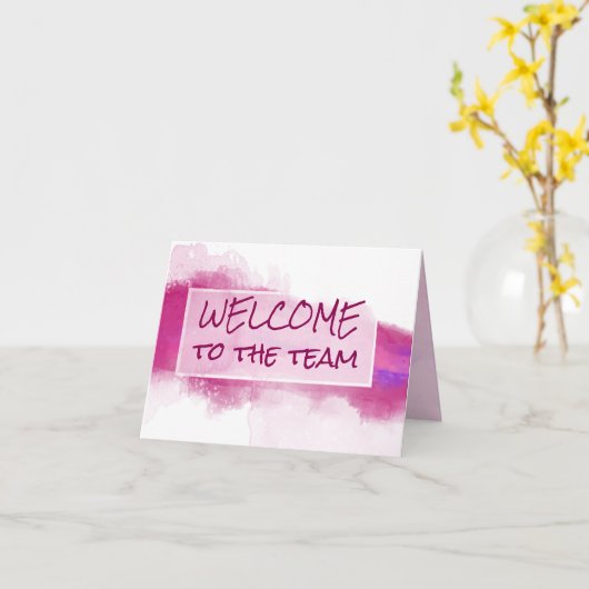 Waterverf Abstract Welkom in het team Kaart (Gele Bloem)