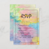 Waterverf Abstract Whimsical Colorful Fun RSVP Kaartje (Voorkant / Achterkant)