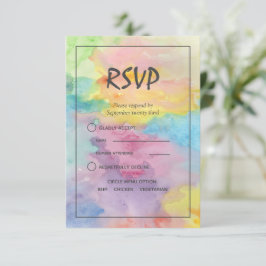 Waterverf Abstract Whimsical Colorful Fun RSVP Kaartje