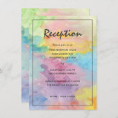 Waterverf Abstract Whimsical Kleurrijk Ontvangst Informatiekaartje (Voorkant / Achterkant)