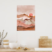 Waterverf abstract zand woestijnlandschap Modern Poster (Keuken)