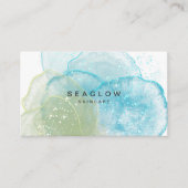 Waterverf Abstract Zee Blauwgroene kust Visitekaartje (Voorkant)