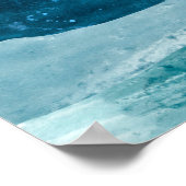 Waterverf abstract zee landschap Moderne kunstocea Poster (Hoek)