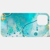 Waterverf Abstract Zee Tropische turquoise Case-Mate iPhone Case (Achterkant (horizontaal))