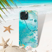 Waterverf Abstract Zee Tropische turquoise Case-Mate iPhone Case