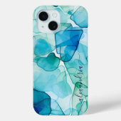 Waterverf Abstract Zeeen glas met naam Case-Mate iPhone Case (Achterkant)