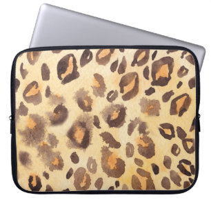 Waterverf abstracte achtergrond van leopard skin i laptop sleeve
