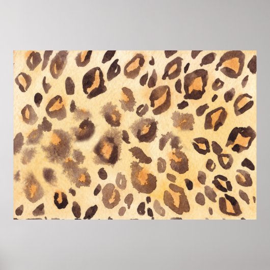 Waterverf abstracte achtergrond van leopard skin i poster (Voorkant)