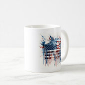 Waterverf abstracte Amerikaanse vlag Koffiemok (Voorkant rechts)