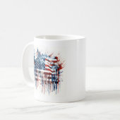 Waterverf abstracte Amerikaanse vlag Koffiemok (Voorkant links)