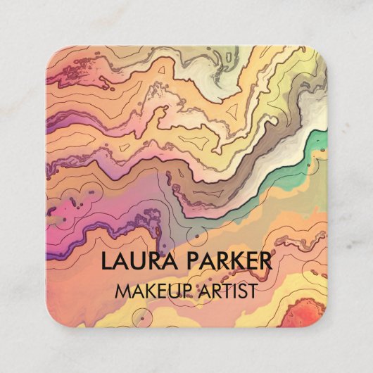 Waterverf abstracte  art Minimale Vierkante Visitekaartje (Voorkant)