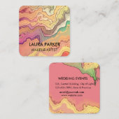 Waterverf abstracte  art Minimale Vierkante Visitekaartje (Voorkant / Achterkant)