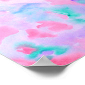 Waterverf Abstracte blauwe afdrukken Poster (Hoek)
