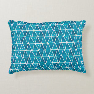 Waterverf abstracte blauwe driehoeken naadloze bac accent kussen