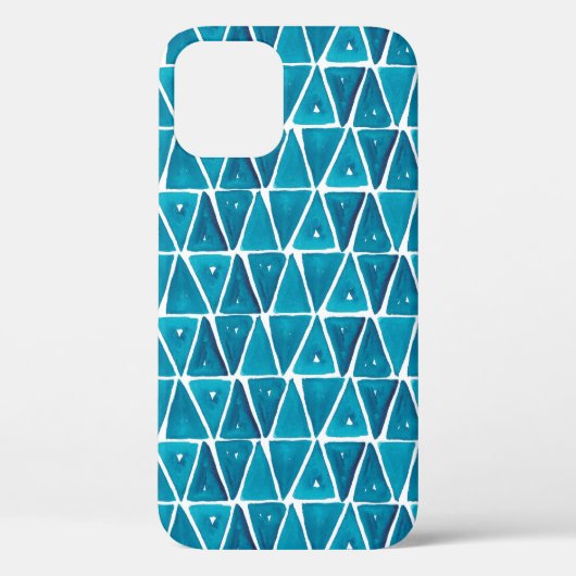 Waterverf abstracte blauwe driehoeken naadloze bac Case-Mate iPhone case (Achterkant)