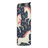 Waterverf abstracte blauwe driehoeken naadloze bac thermosbeker (Gedraaid links)