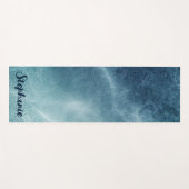 Waterverf Abstracte Blauwe Yoga Mat (Voorkant (horizontaal))