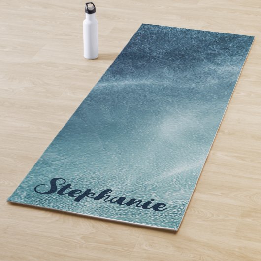 Waterverf Abstracte Blauwe Yoga Mat (In situ)