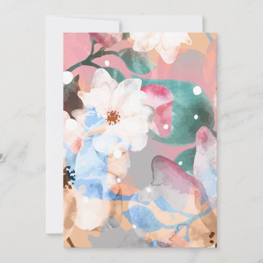 Waterverf Abstracte Bloemen 1 Bedankkaart (Voorkant)