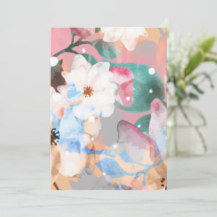Waterverf Abstracte Bloemen 1 Bedankkaart