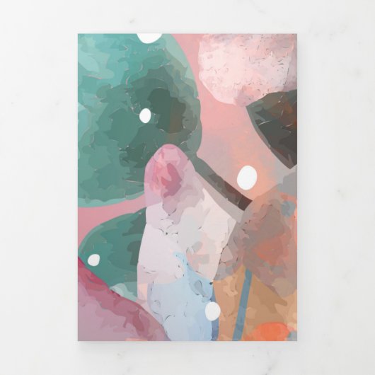 Waterverf Abstracte bloemen 1 Drieluik Wenskaart (Cover)