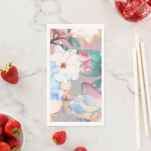 Waterverf Abstracte bloemen 1 Servet (Insitu)